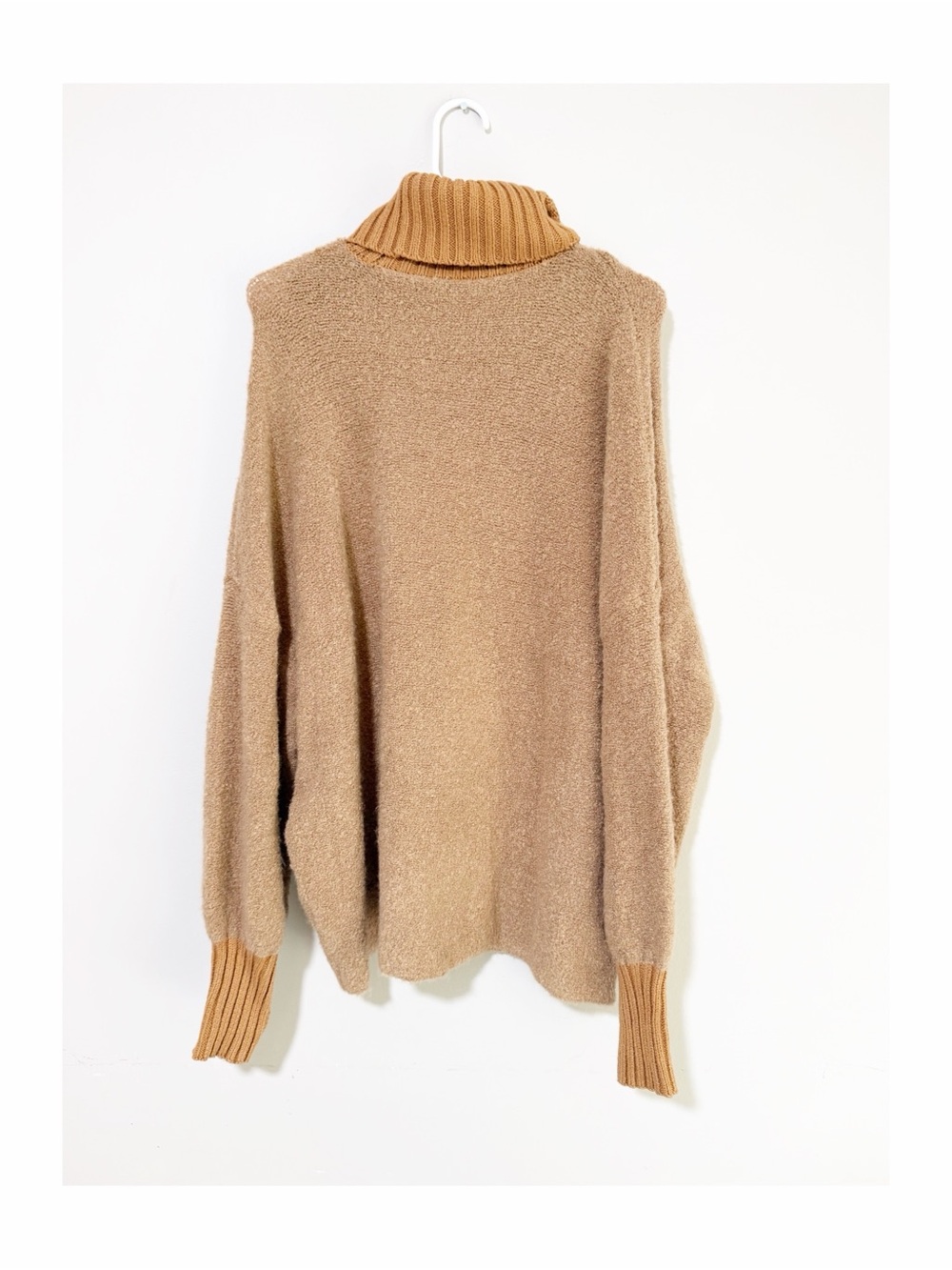 Aerie brown boucle ribbed turtleneck sweater size small new with tags - Picture 3 of 4